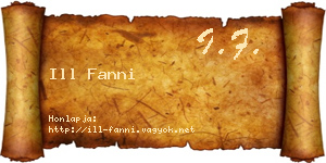 Ill Fanni névjegykártya